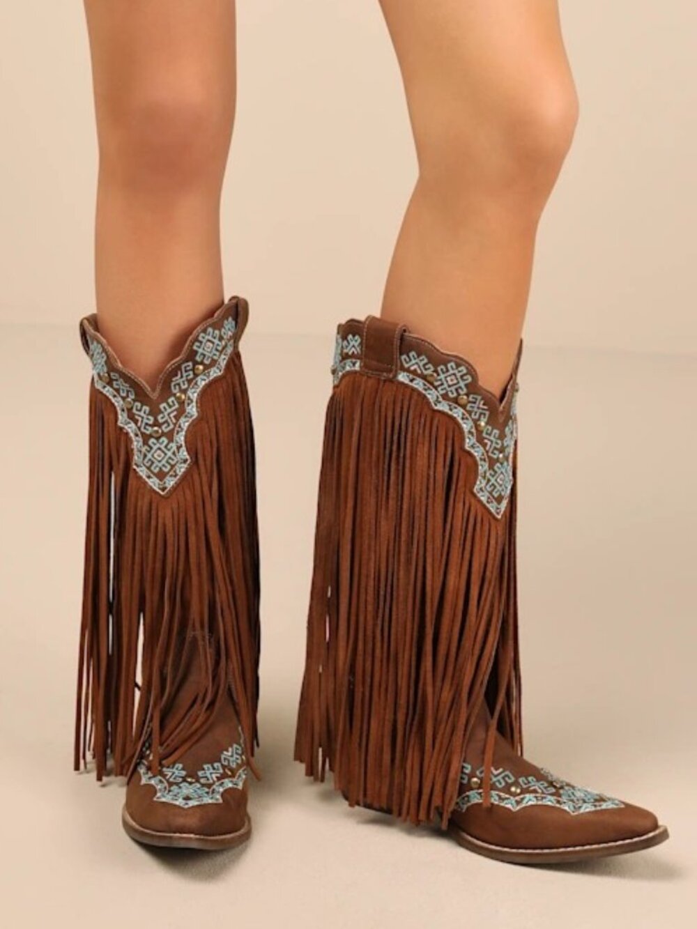 Dingo Tequila Sunrise Brown Suede Leather Fringe Western Boots